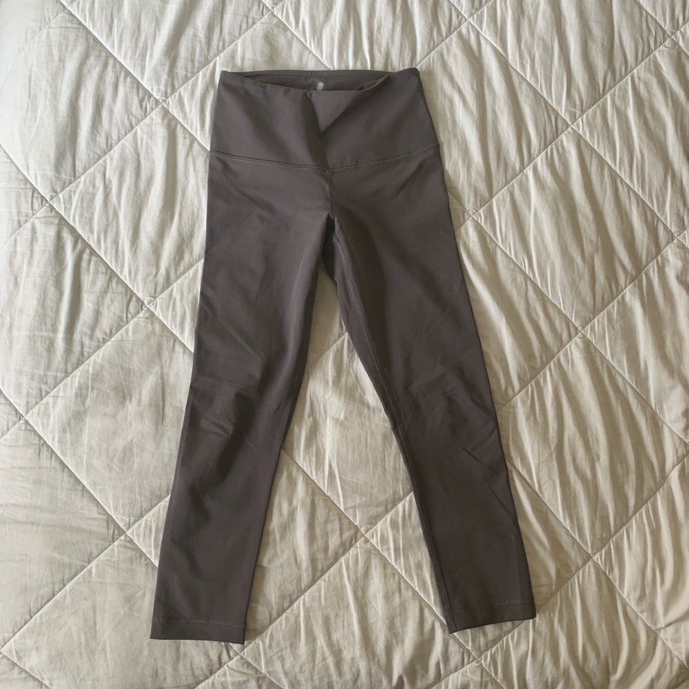 grey / purple leggings